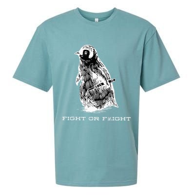 Fight or Flight Funny Penguin Pun Fight Or Flight Meme  Sueded Cloud Jersey T-Shirt
