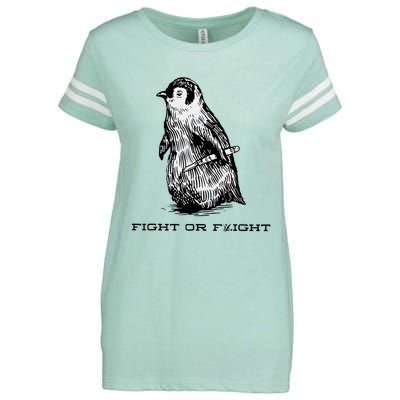 Fight Or Flight Funny Penguin Pun Fight Or Flight Meme Enza Ladies Jersey Football T-Shirt