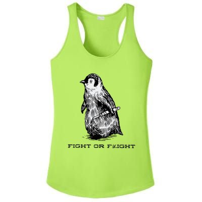 Fight Or Flight Funny Penguin Pun Fight Or Flight Meme Ladies PosiCharge Competitor Racerback Tank