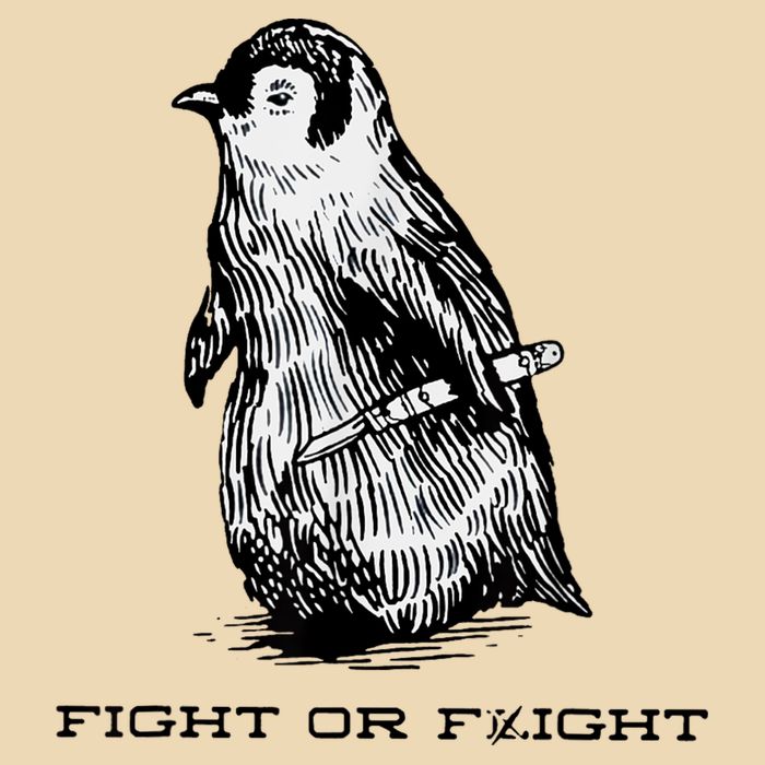 Fight Or Flight Funny Penguin Pun Fight Or Flight Meme Zip Tote Bag