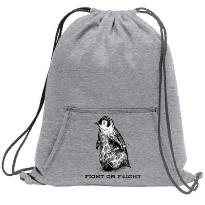 Fight Or Flight Funny Penguin Pun Fight Or Flight Meme Sweatshirt Cinch Pack Bag