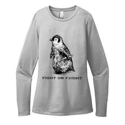 Fight Or Flight Funny Penguin Pun Fight Or Flight Meme Womens CVC Long Sleeve Shirt