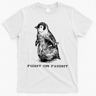 Fight Or Flight Funny Penguin Pun Fight Or Flight Meme T-Shirt