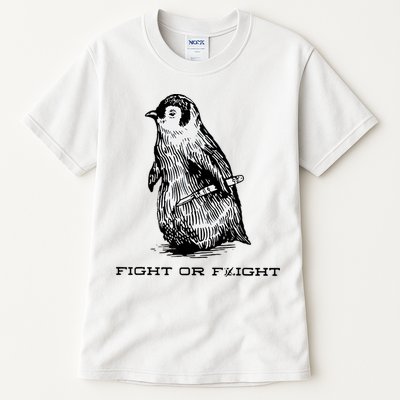Fight Or Flight Funny Penguin Pun Fight Or Flight Meme Tall T-Shirt
