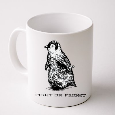 Fight Or Flight Funny Penguin Pun Fight Or Flight Meme Mug