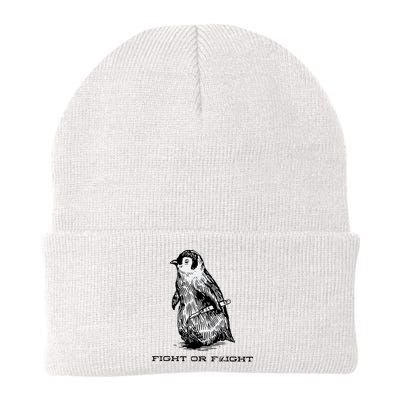 Fight Or Flight Funny Penguin Pun Fight Or Flight Meme Beanie