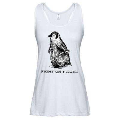Fight Or Flight Funny Penguin Pun Fight Or Flight Meme Ladies Essential Flowy Tank