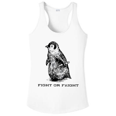 Fight Or Flight Funny Penguin Pun Fight Or Flight Meme Ladies PosiCharge Competitor Racerback Tank