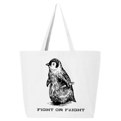 Fight Or Flight Funny Penguin Pun Fight Or Flight Meme 25L Jumbo Tote