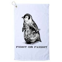 Fight Or Flight Funny Penguin Pun Fight Or Flight Meme Golf Towel