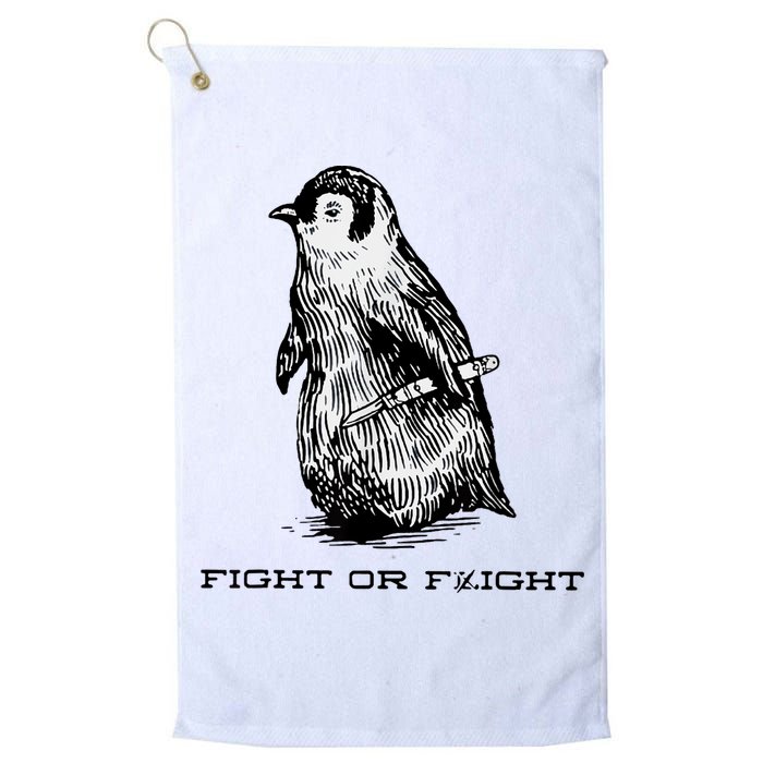 Fight Or Flight Funny Penguin Pun Fight Or Flight Meme Golf Towel