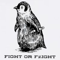 Fight Or Flight Funny Penguin Pun Fight Or Flight Meme Cropped Pullover Crew
