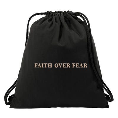 Faith Over Fear Christian Drawstring Bag