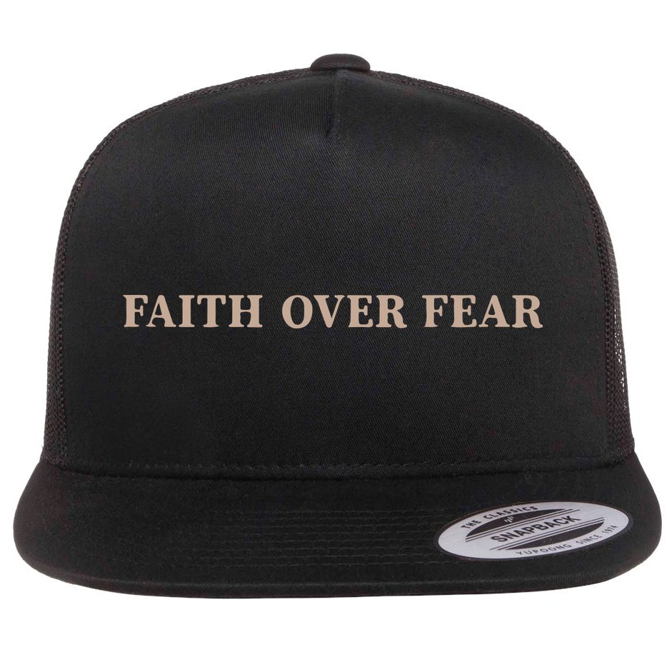 Faith Over Fear Christian Flat Bill Trucker Hat