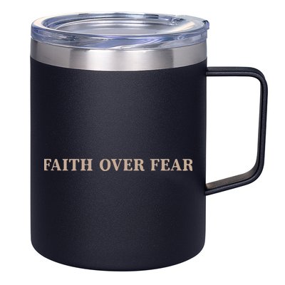 Faith Over Fear Christian 12oz Stainless Steel Coffee Mug
