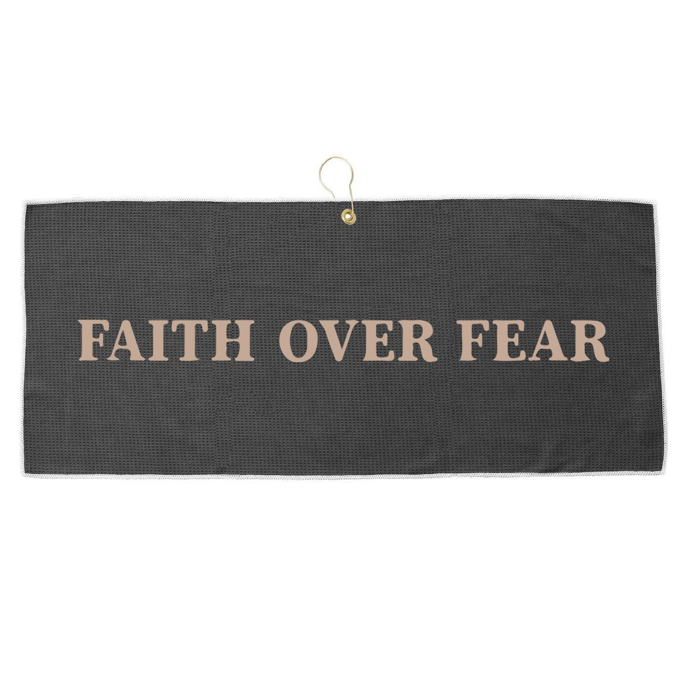 Faith Over Fear Christian Large Microfiber Waffle Golf Towel