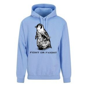 Fight Or Flight Funny Penguin Pun Fight Or Flight Meme Unisex Surf Hoodie