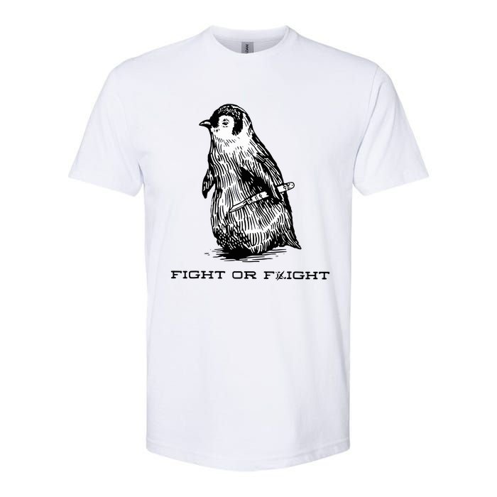 Fight Or Flight Funny Penguin Pun Fight Or Flight Meme Softstyle CVC T-Shirt