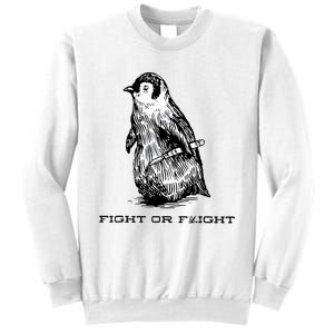 Fight Or Flight Funny Penguin Pun Fight Or Flight Meme Sweatshirt