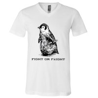 Fight Or Flight Funny Penguin Pun Fight Or Flight Meme V-Neck T-Shirt