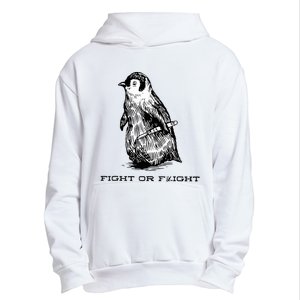 Fight Or Flight Funny Penguin Pun Fight Or Flight Meme Urban Pullover Hoodie