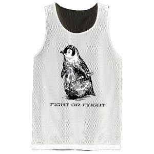 Fight Or Flight Funny Penguin Pun Fight Or Flight Meme Mesh Reversible Basketball Jersey Tank