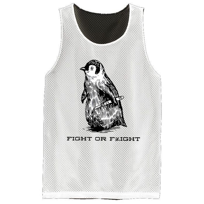 Fight Or Flight Funny Penguin Pun Fight Or Flight Meme Mesh Reversible Basketball Jersey Tank