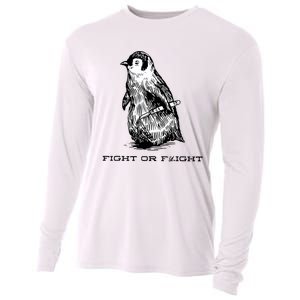 Fight Or Flight Funny Penguin Pun Fight Or Flight Meme Cooling Performance Long Sleeve Crew