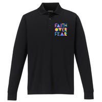 Faith Over Fear Performance Long Sleeve Polo