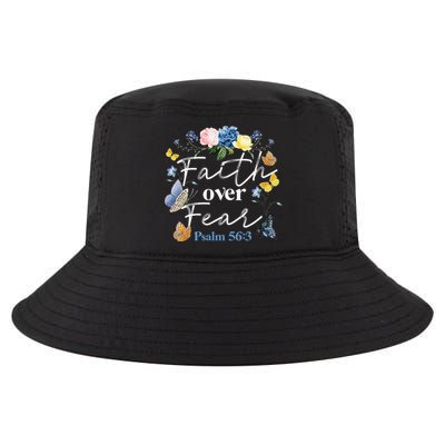 Faith Over Fear Flower Butterfly Christian Bible Verse Cool Comfort Performance Bucket Hat