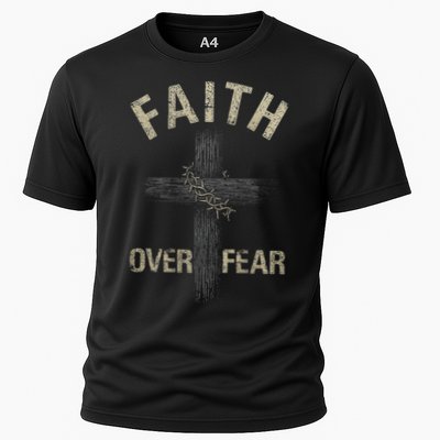 Faith Over Fears Christian Cross American Performance Shirt