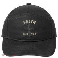 Faith Over Fears Christian Cross American 7-Panel Snapback Hat