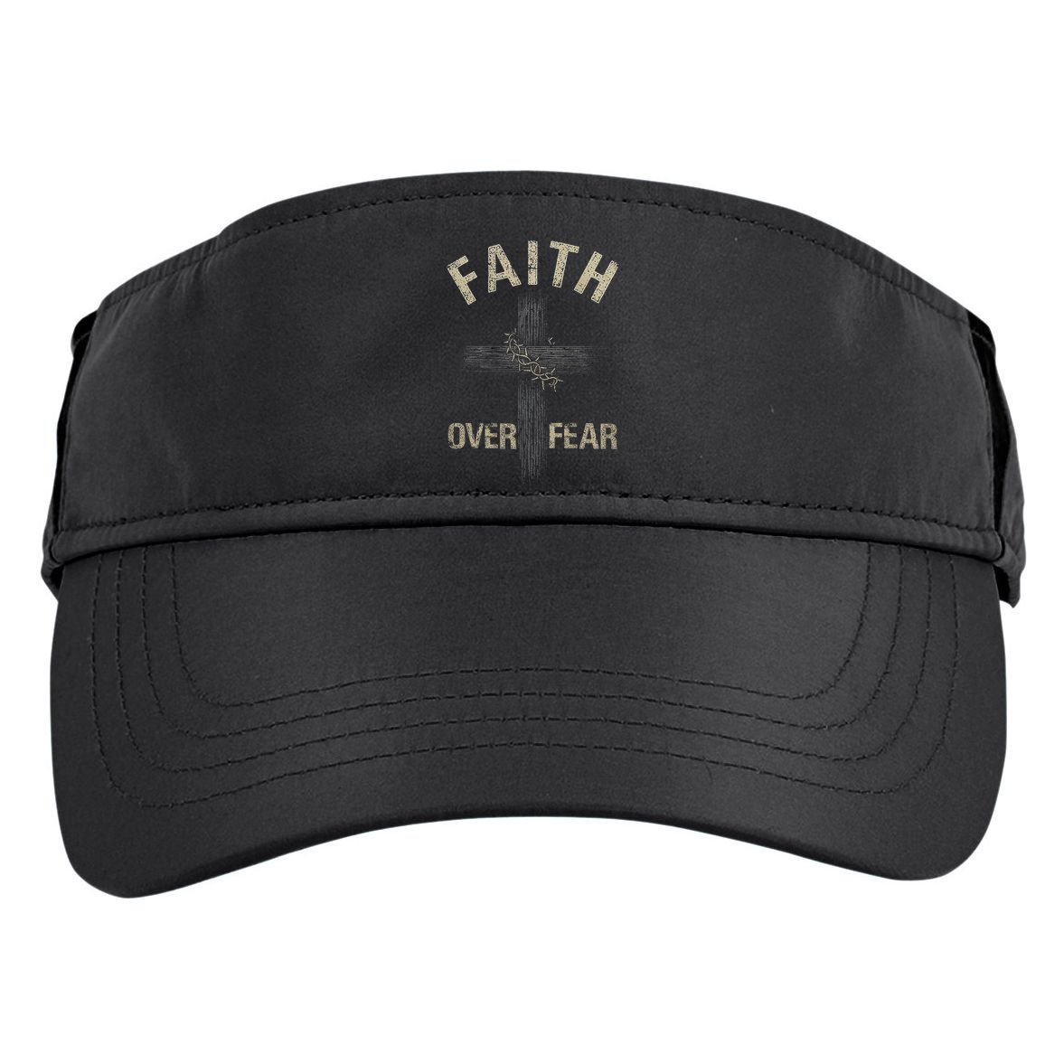 Faith Over Fears Christian Cross American Adult Drive Performance Visor