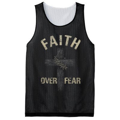 Faith Over Fears Christian Cross American Mesh Reversible Basketball Jersey Tank