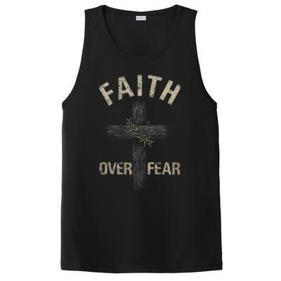 Faith Over Fears Christian Cross American PosiCharge Competitor Tank