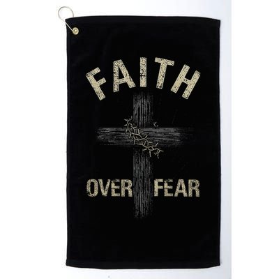 Faith Over Fears Christian Cross American Golf Towel