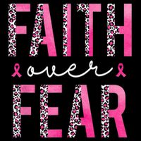 Faith Over Fear Pink Ribbon Breast Cancer Awareness Women Baby Bodysuit