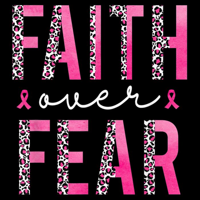 Faith Over Fear Pink Ribbon Breast Cancer Awareness Women Baby Bodysuit