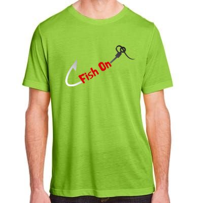 Fish On Fisherman Bass Fish Fishing Hook Joke Funny Quote Adult ChromaSoft Performance T-Shirt