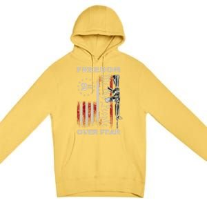 Freedom Over Fear 2nd Adt Patriotic Progun Gift Premium Pullover Hoodie