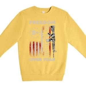 Freedom Over Fear 2nd Adt Patriotic Progun Gift Premium Crewneck Sweatshirt