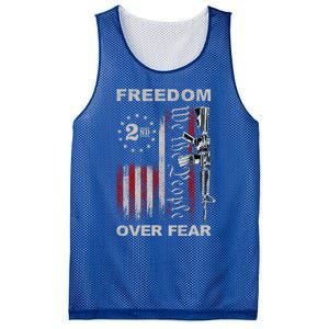 Freedom Over Fear 2nd Adt Patriotic Progun Gift Mesh Reversible Basketball Jersey Tank