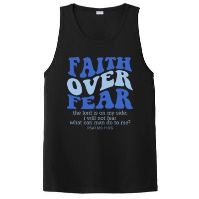 Faith Over Fear The Lord Is On My Side Psalms 118:6 Jesus Christ Christian PosiCharge Competitor Tank