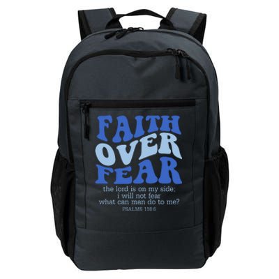 Faith Over Fear The Lord Is On My Side Psalms 118:6 Jesus Christ Christian Daily Commute Backpack