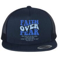 Faith Over Fear The Lord Is On My Side Psalms 118:6 Jesus Christ Christian Flat Bill Trucker Hat