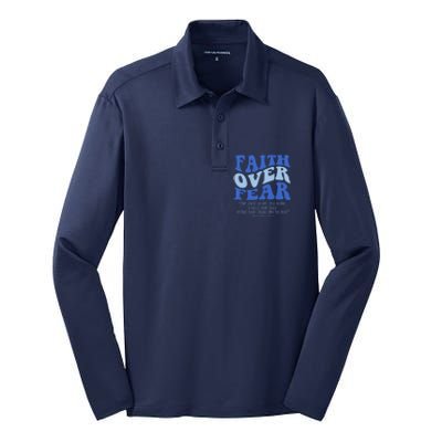 Faith Over Fear The Lord Is On My Side Psalms 118:6 Jesus Christ Christian Silk Touch Performance Long Sleeve Polo