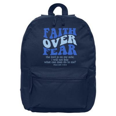 Faith Over Fear The Lord Is On My Side Psalms 118:6 Jesus Christ Christian 16 in Basic Backpack