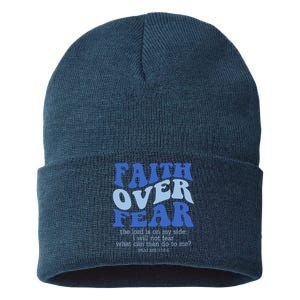 Faith Over Fear The Lord Is On My Side Psalms 118:6 Jesus Christ Christian Sustainable Knit Beanie