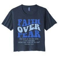 Faith Over Fear The Lord Is On My Side Psalms 118:6 Jesus Christ Christian Women's Crop Top Tee
