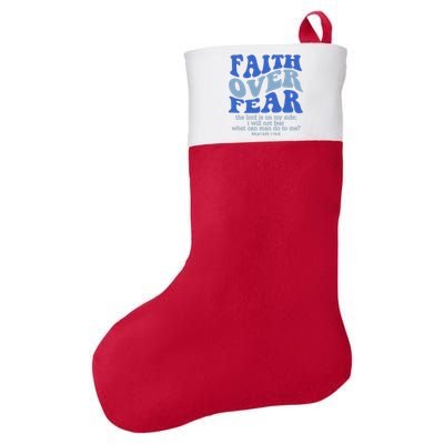 Faith Over Fear The Lord Is On My Side Psalms 118:6 Jesus Christ Christian Felt Holiday Christmas Stocking